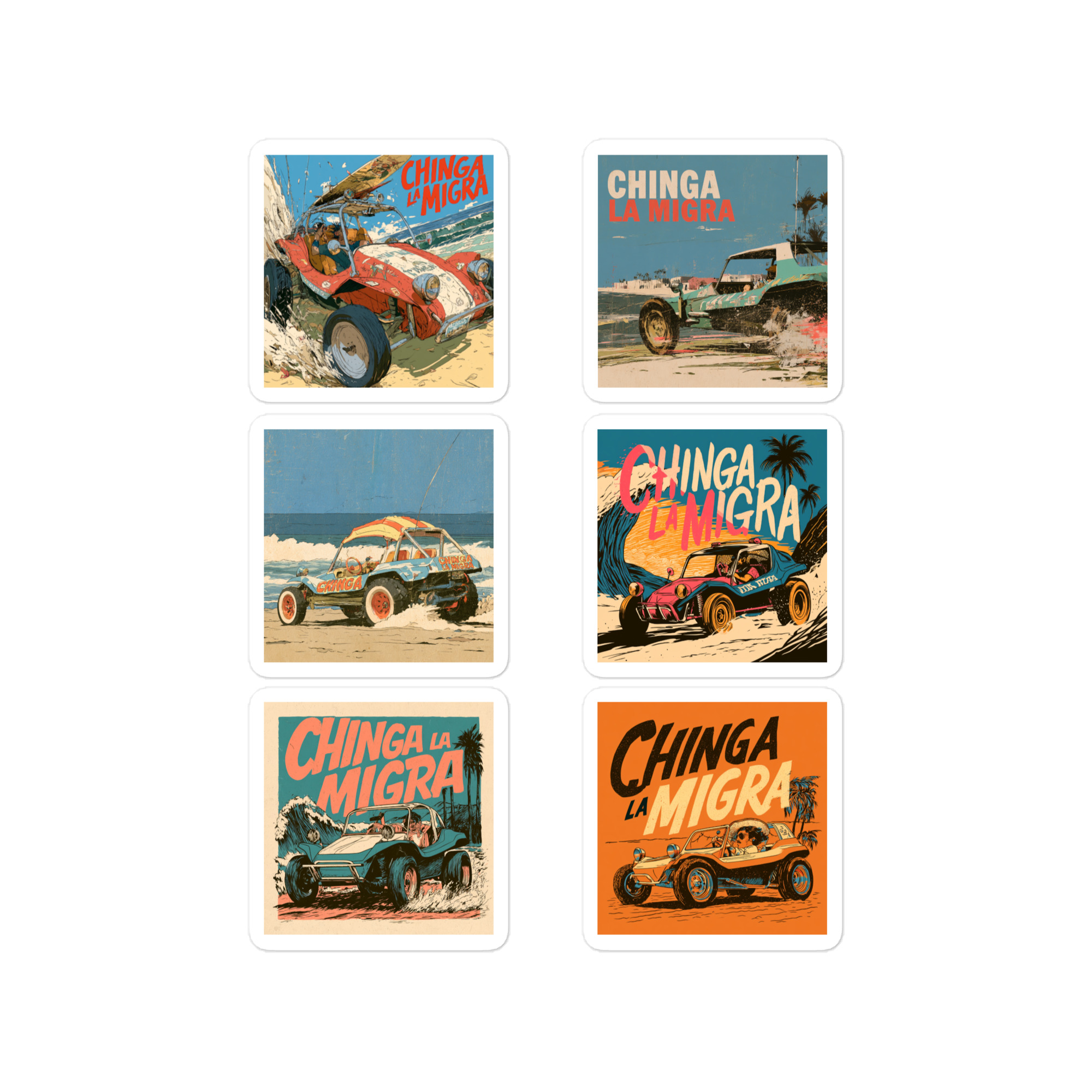 "Chinga La Migra" - DuneBuggy 1 - Kiss-cut vinyl decals - Image 2