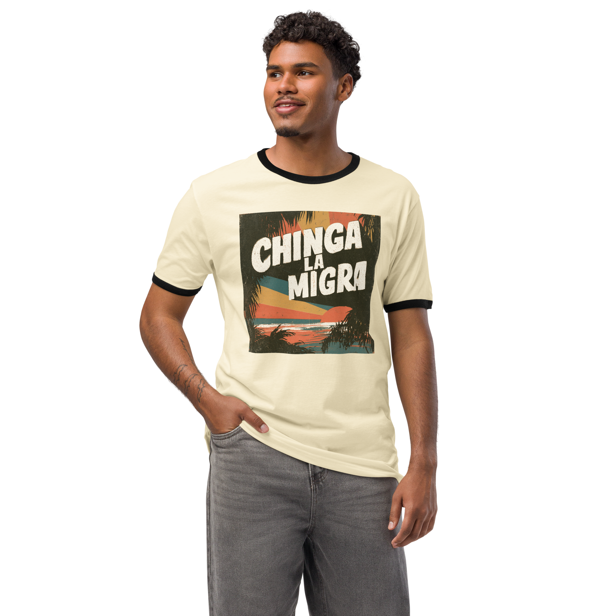 Chinga La Migra 1 - Unisex ringer t-shirt