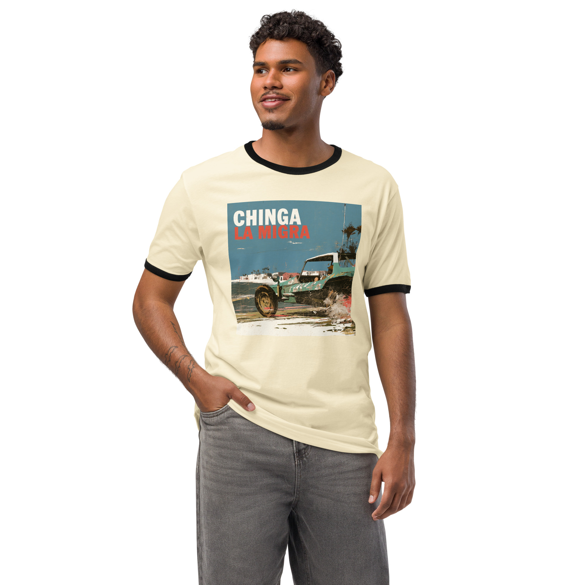 Chinga La Migra 10 - Unisex ringer t-shirt